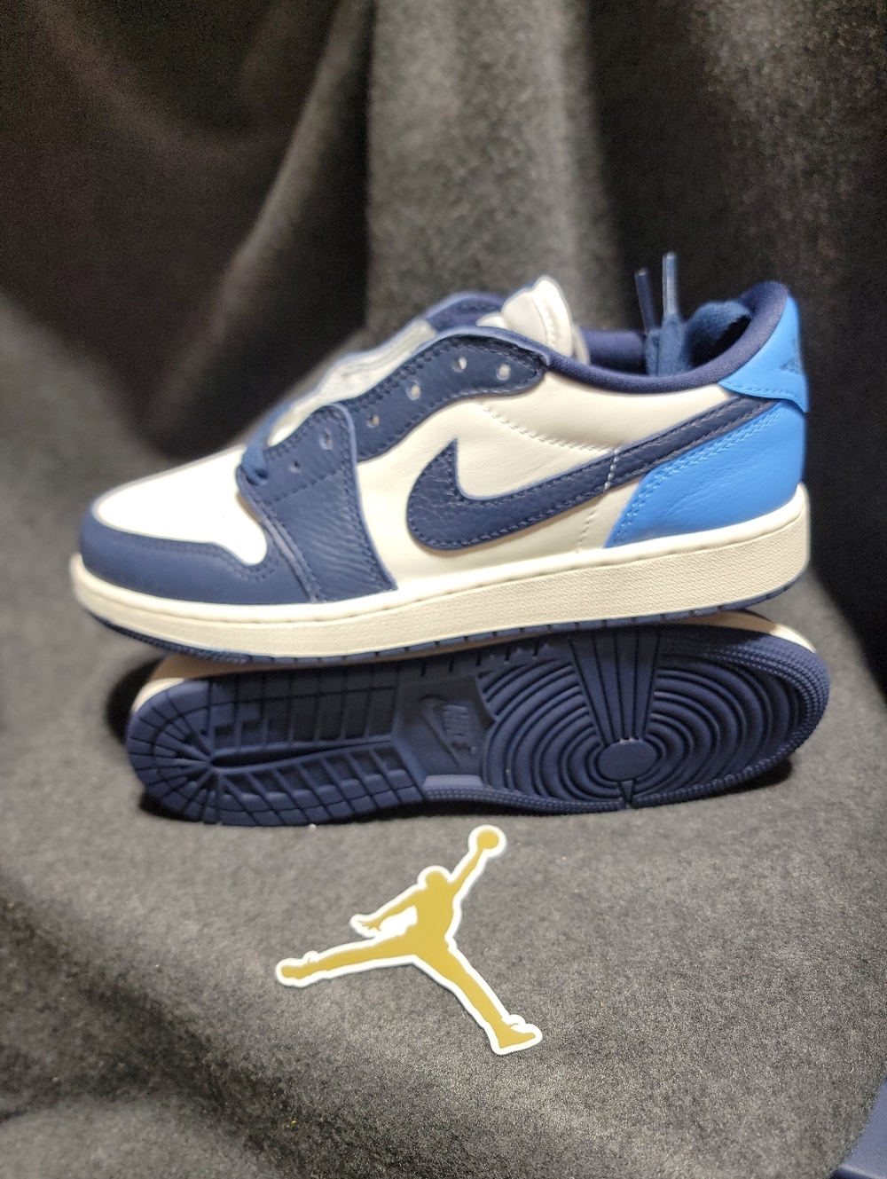 Nike Air Jordan 1 Low OG sneakers in the Obsidian and University Blue